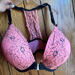 Coral floral cacique boost  plunge bra